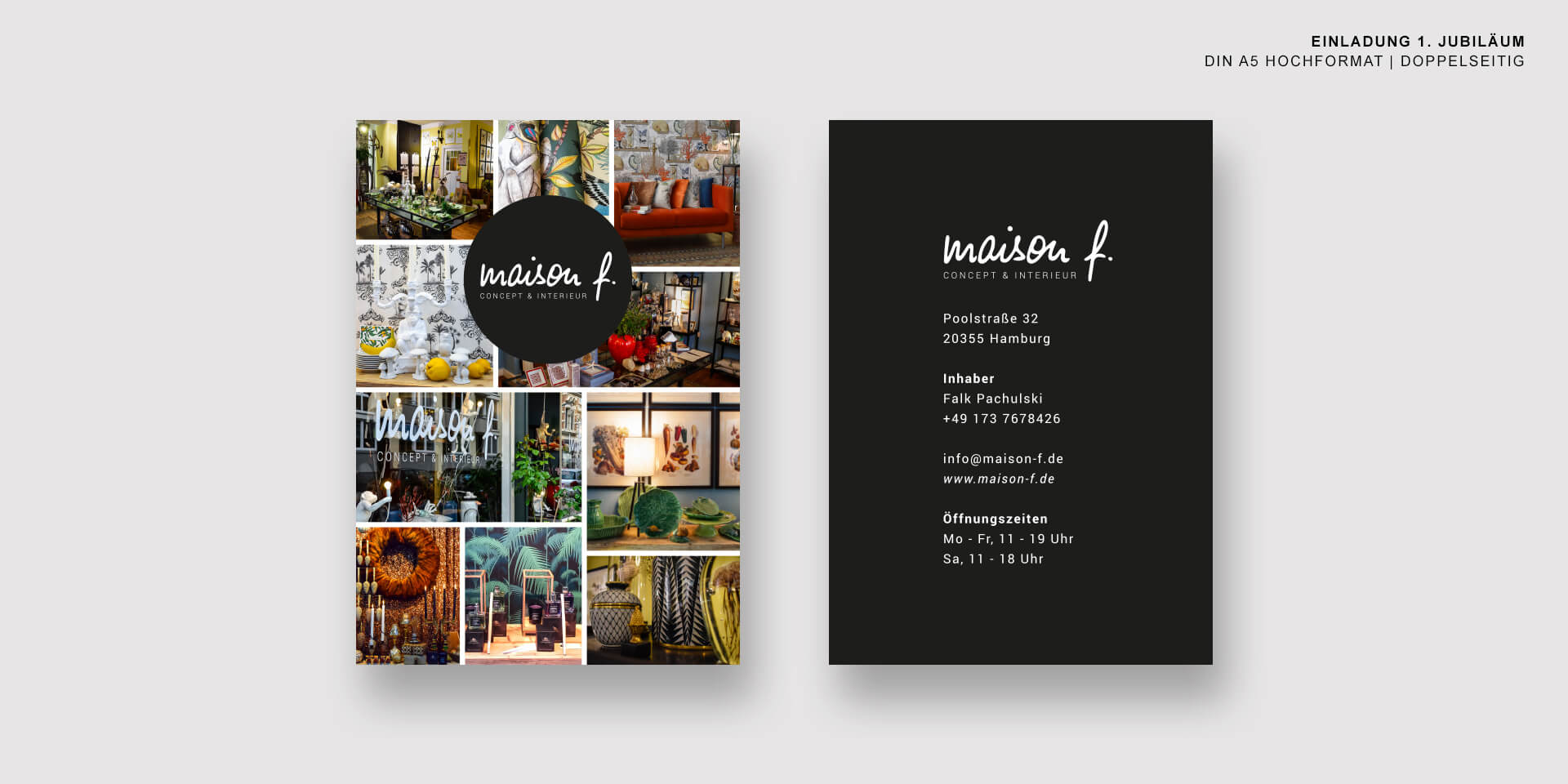 OUTFLUENCER | MAISON - F | Printdesign | Einladung 1