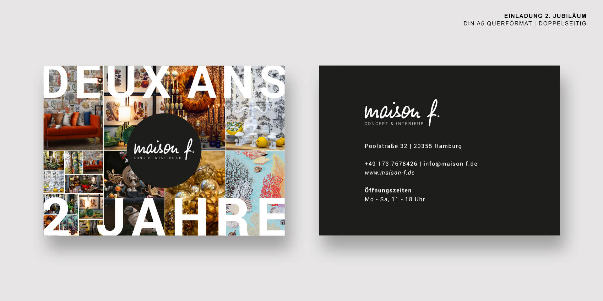 OUTFLUENCER | MAISON - F | Printdesign | Einladung